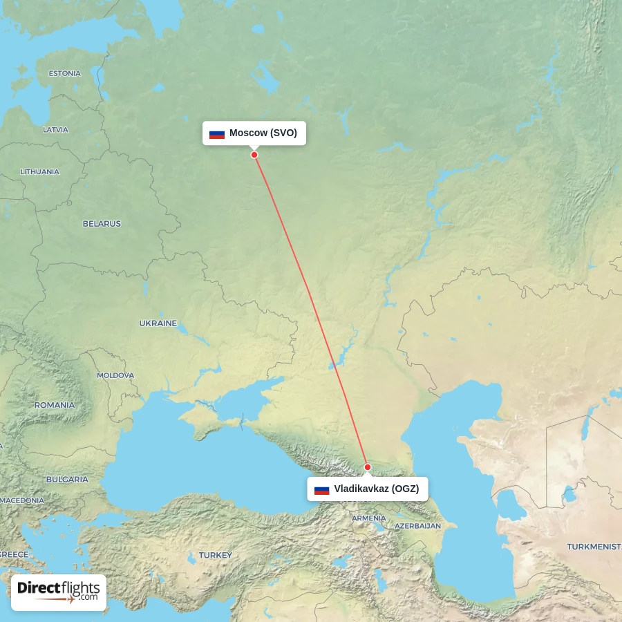 SVO - OGZ route map