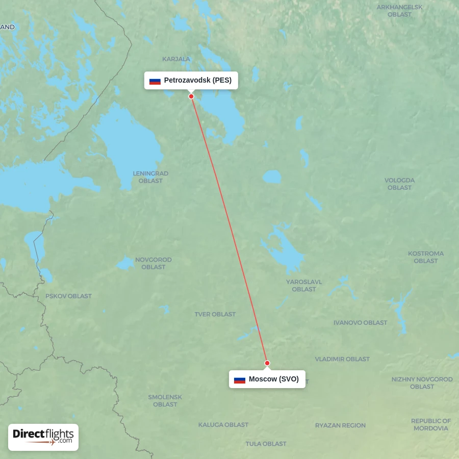 SVO - PES route map