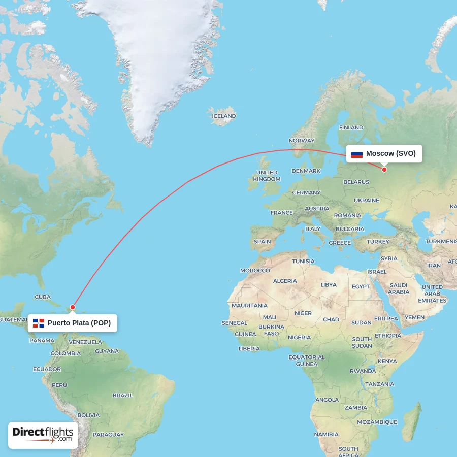 SVO - POP route map