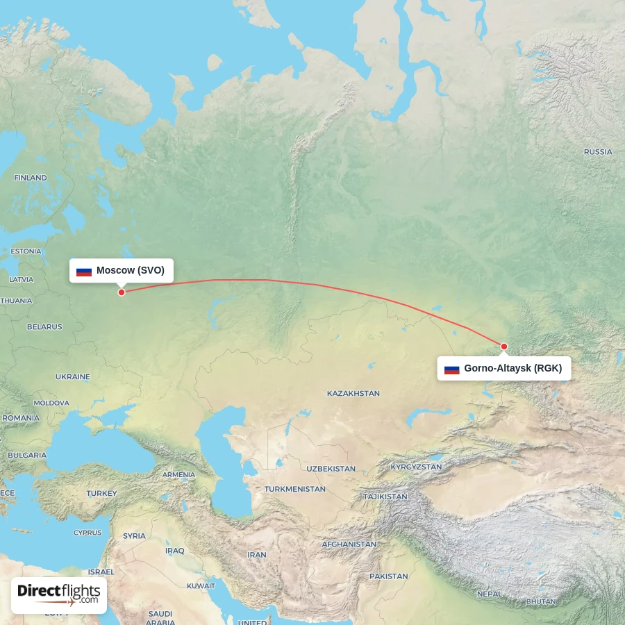 SVO - RGK route map