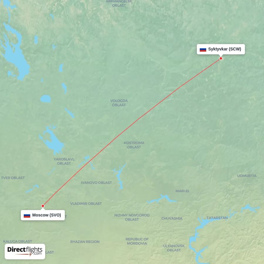 SVO - SCW route map