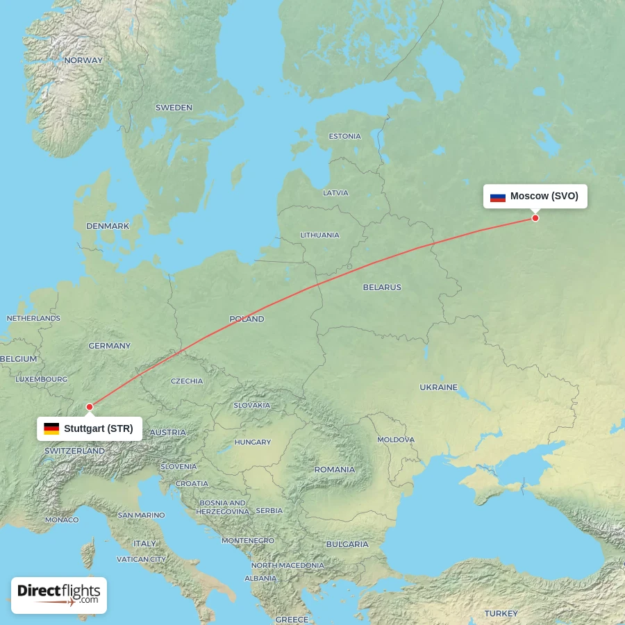 SVO - STR route map
