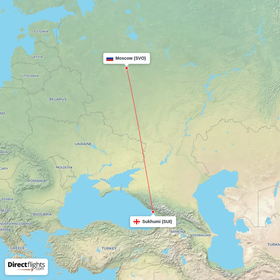 SVO - SUI route map