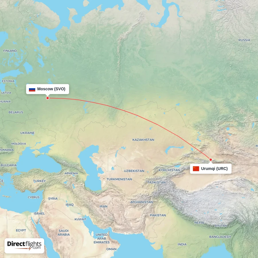 SVO - URC route map