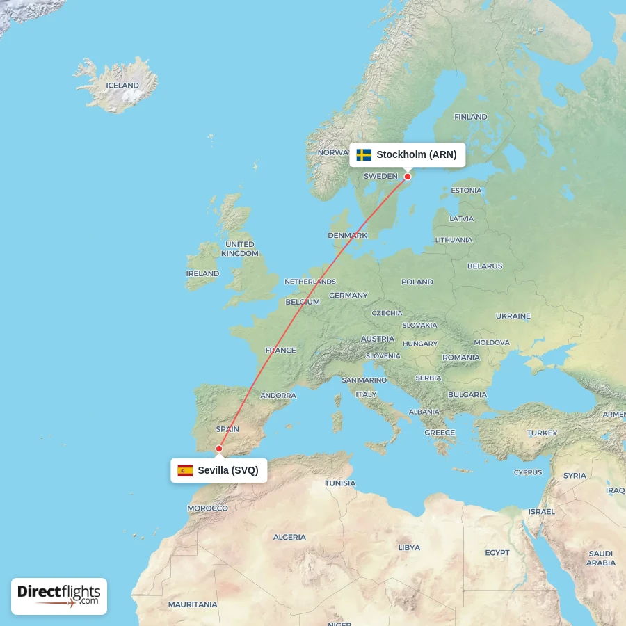 SVQ - ARN route map