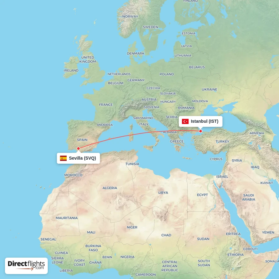 SVQ - IST route map