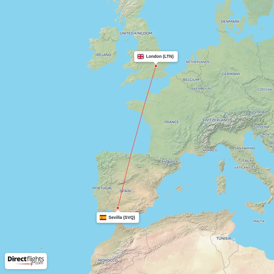 SVQ - LTN route map