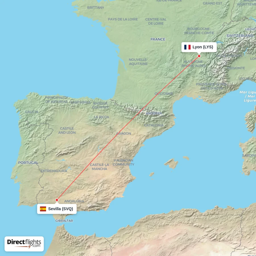 SVQ - LYS route map