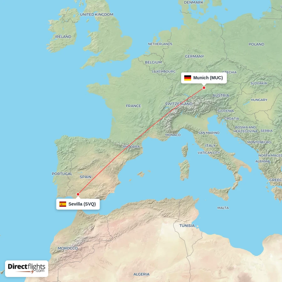 SVQ - MUC route map