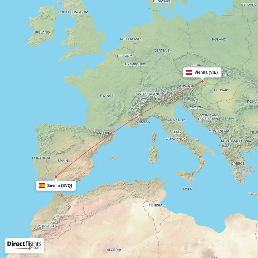 SVQ - VIE route map
