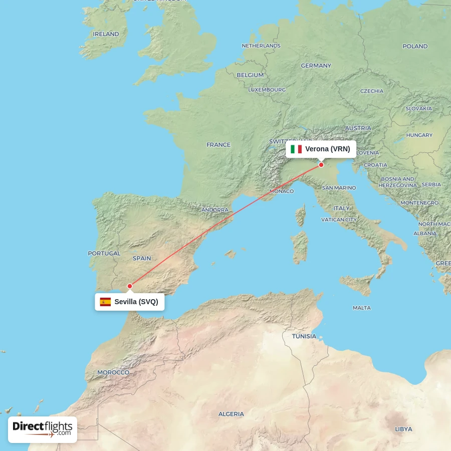SVQ - VRN route map