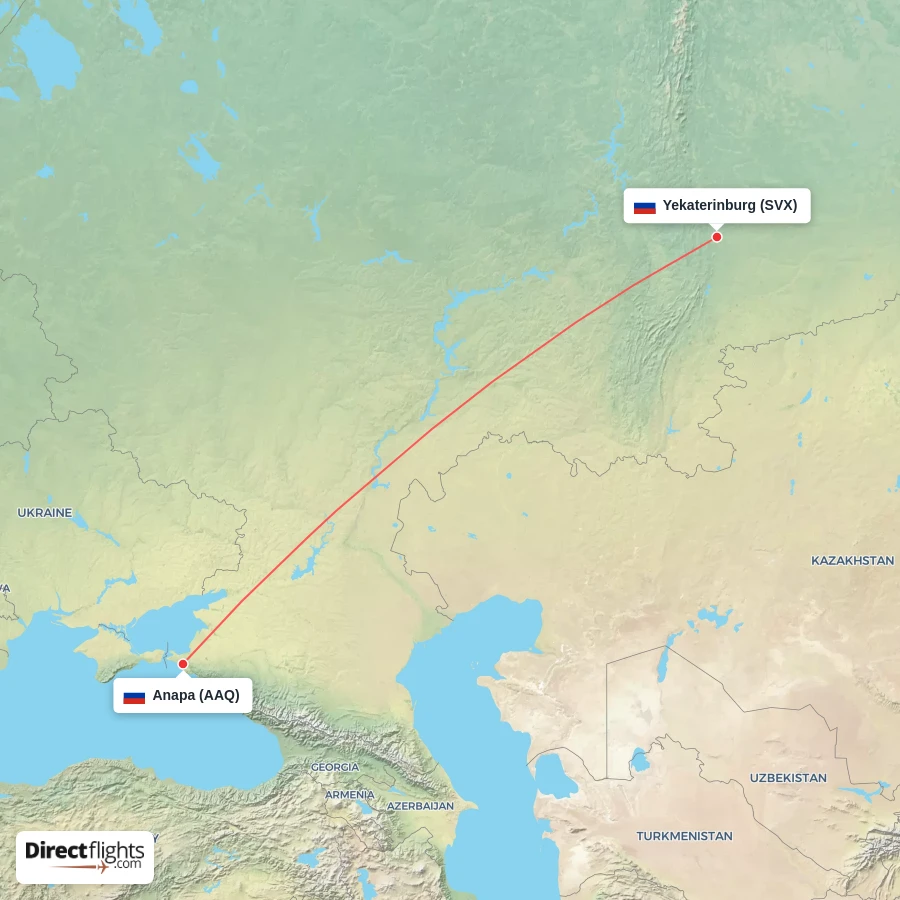 SVX - AAQ route map
