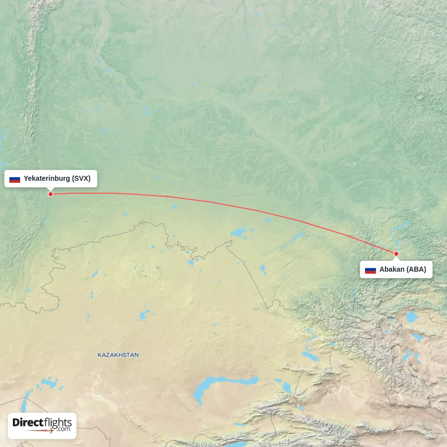 SVX - ABA route map