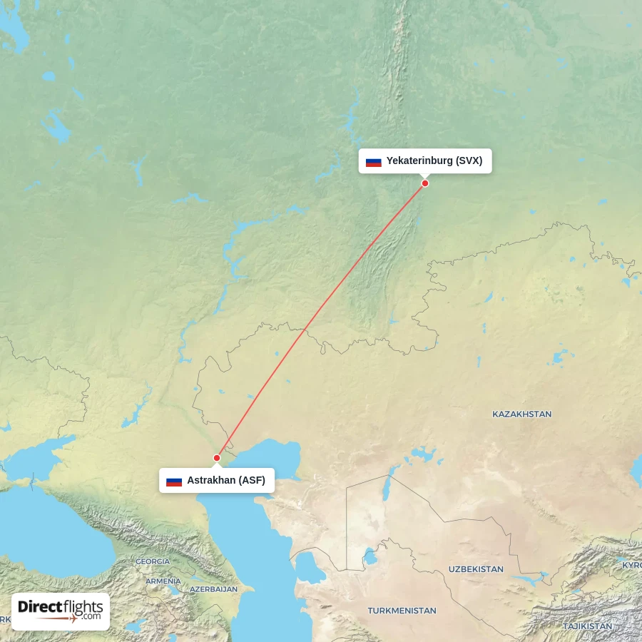 SVX - ASF route map