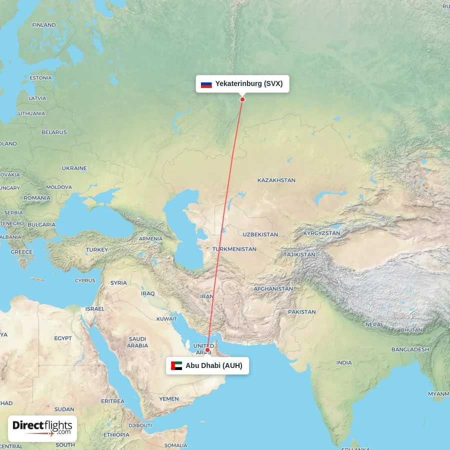 SVX - AUH route map