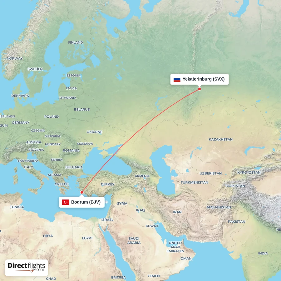SVX - BJV route map