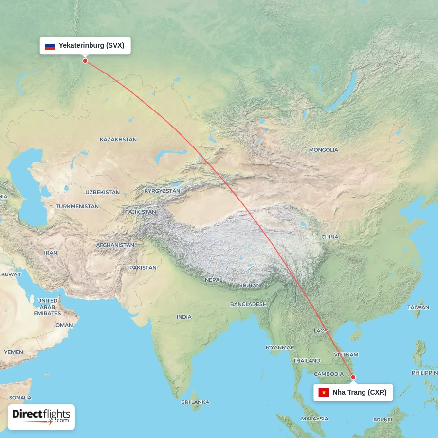 SVX - CXR route map