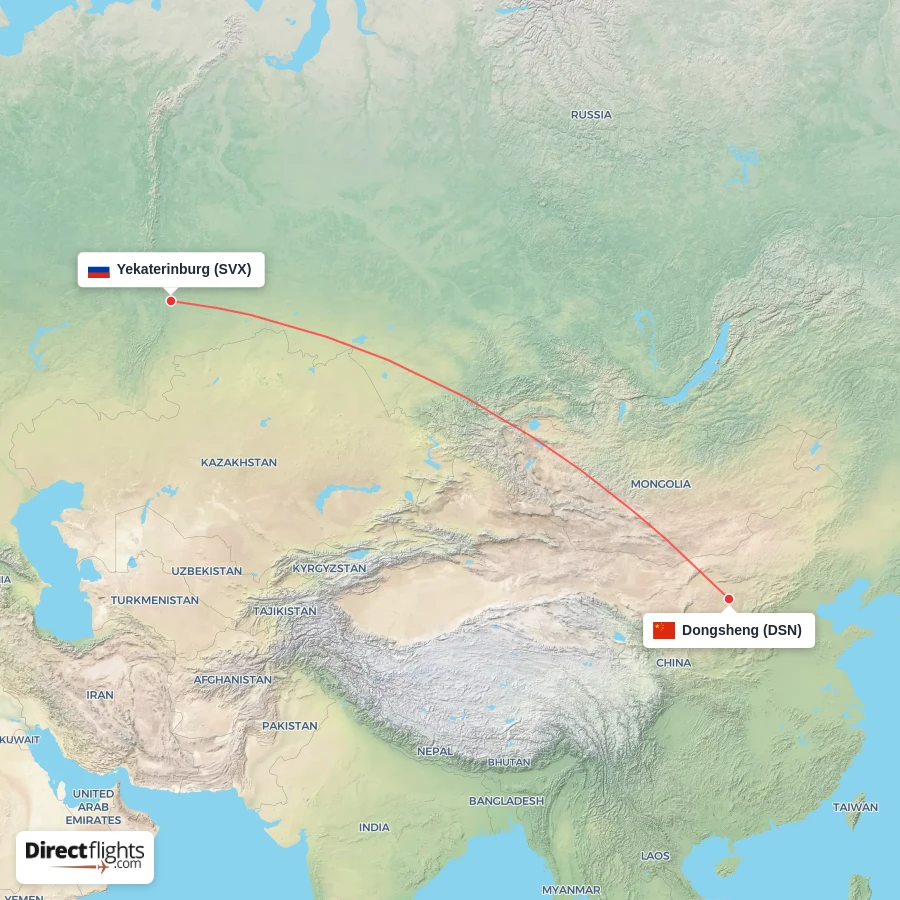 SVX - DSN route map