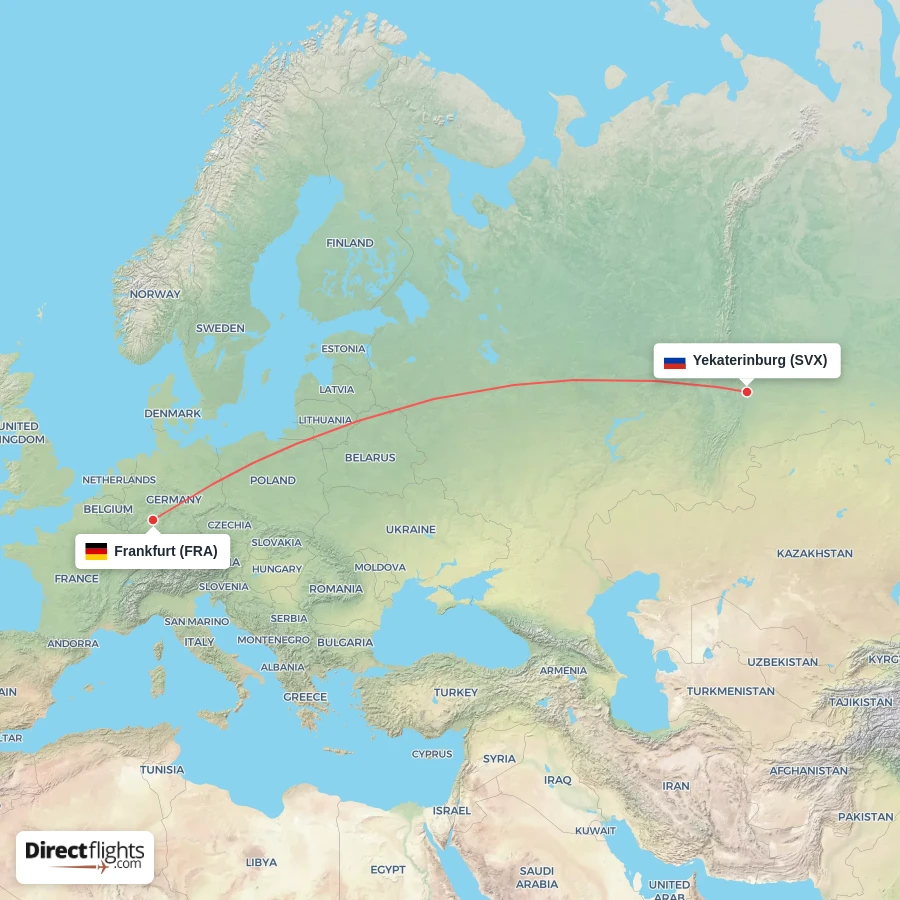 SVX - FRA route map