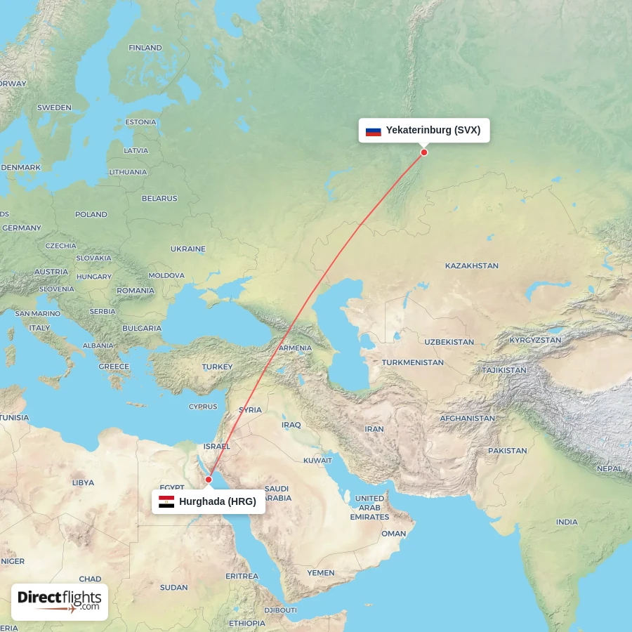 SVX - HRG route map