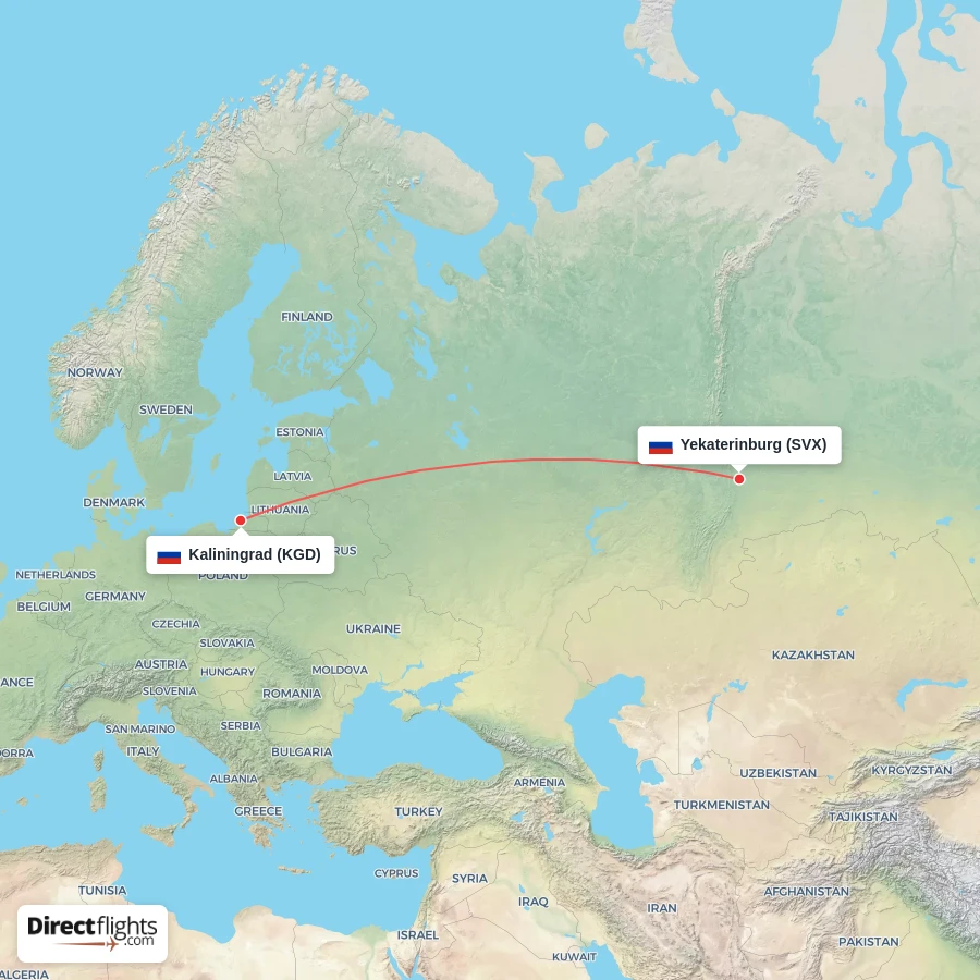 SVX - KGD route map