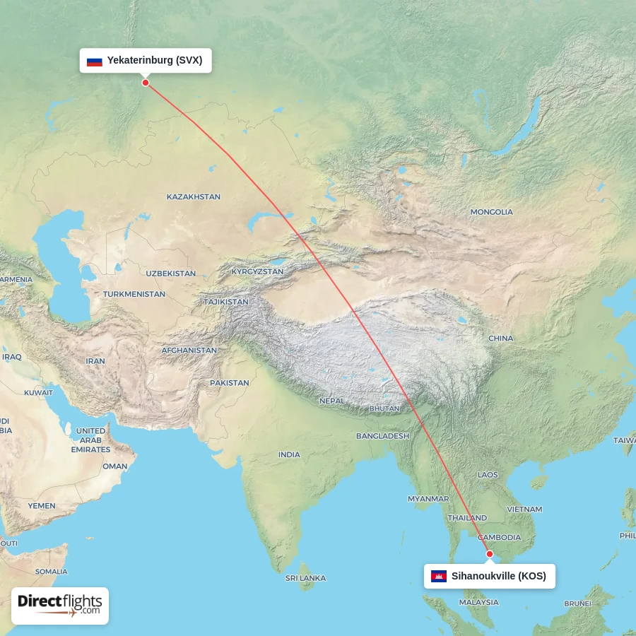 SVX - KOS route map