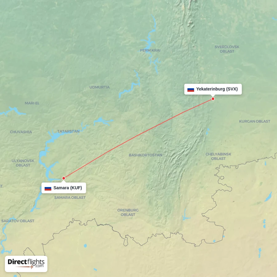 SVX - KUF route map
