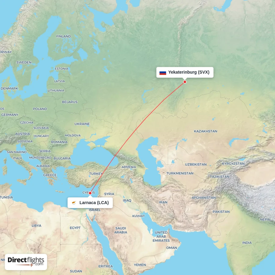 SVX - LCA route map