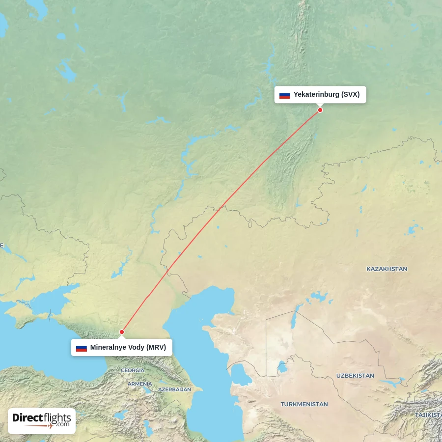 SVX - MRV route map