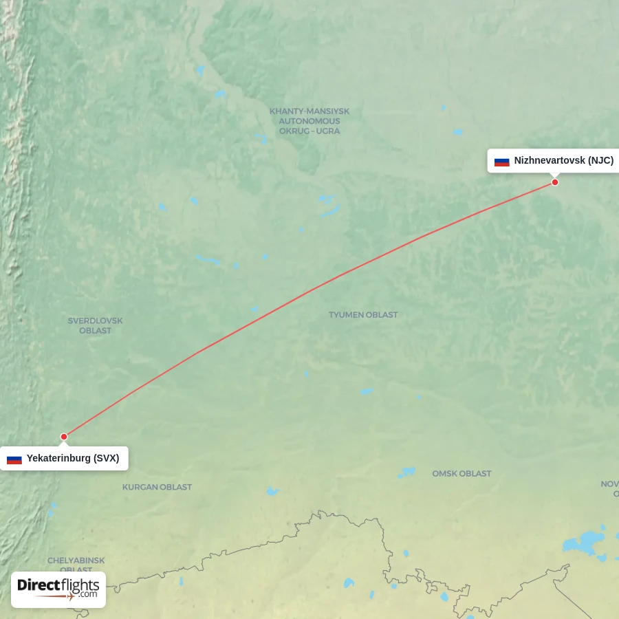 SVX - NJC route map