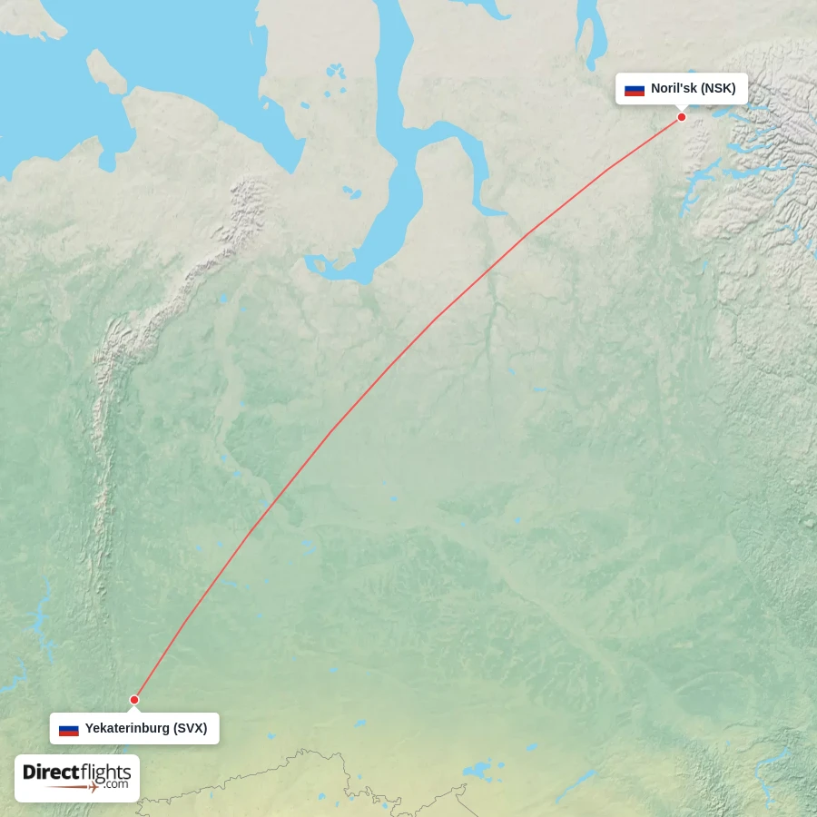 SVX - NSK route map