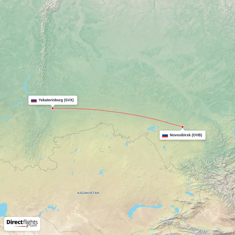 SVX - OVB route map