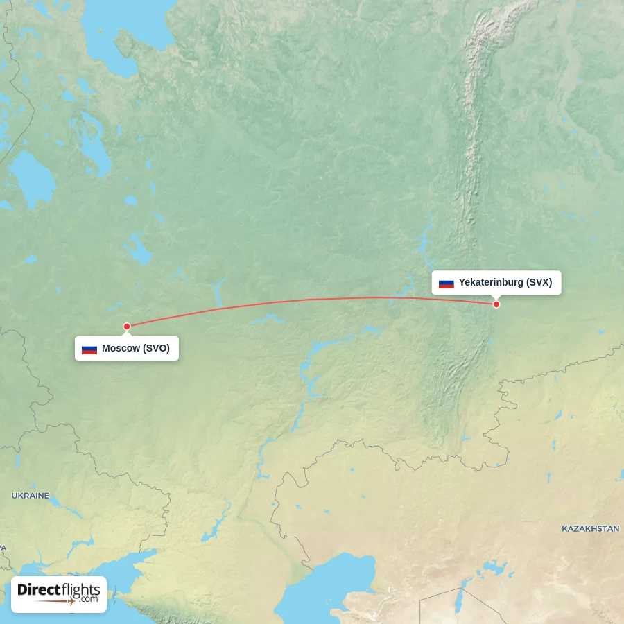 SVX - SVO route map
