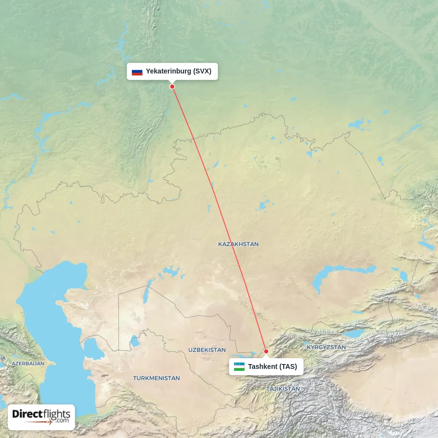 SVX - TAS route map