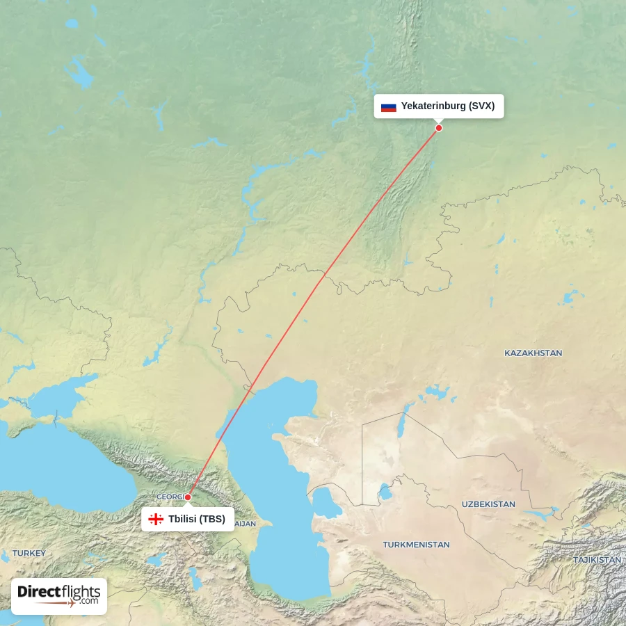 SVX - TBS route map