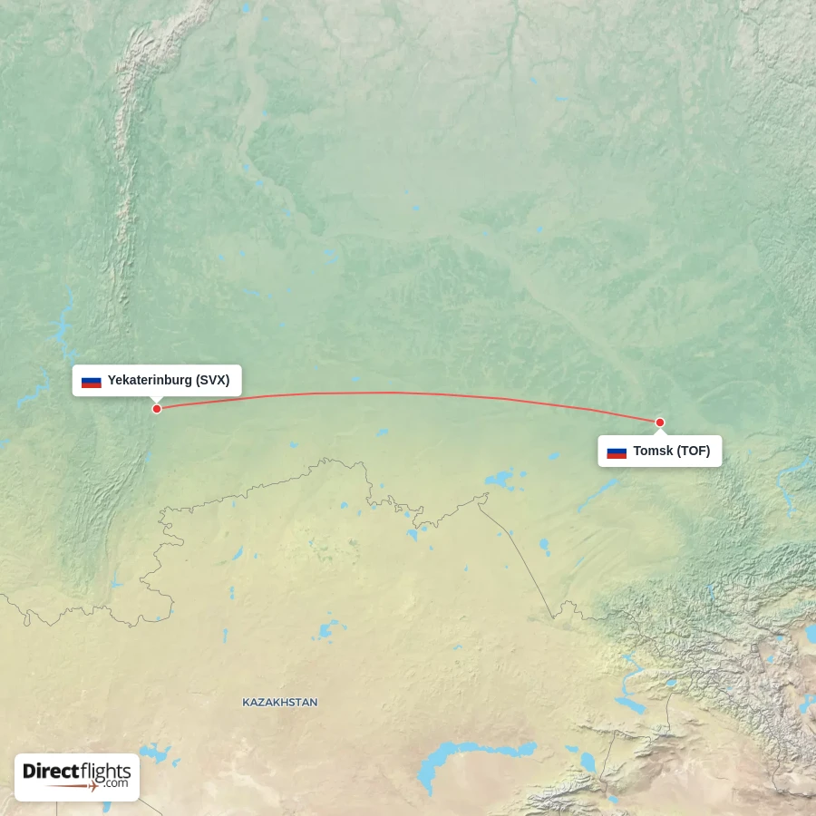 SVX - TOF route map