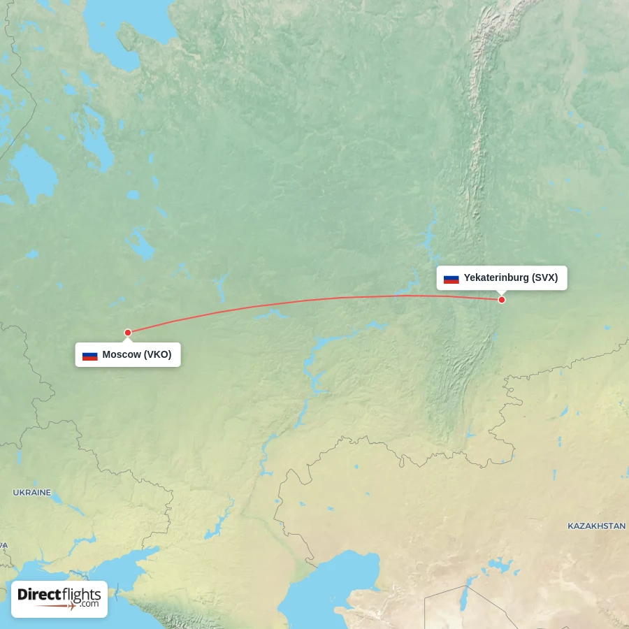 SVX - VKO route map