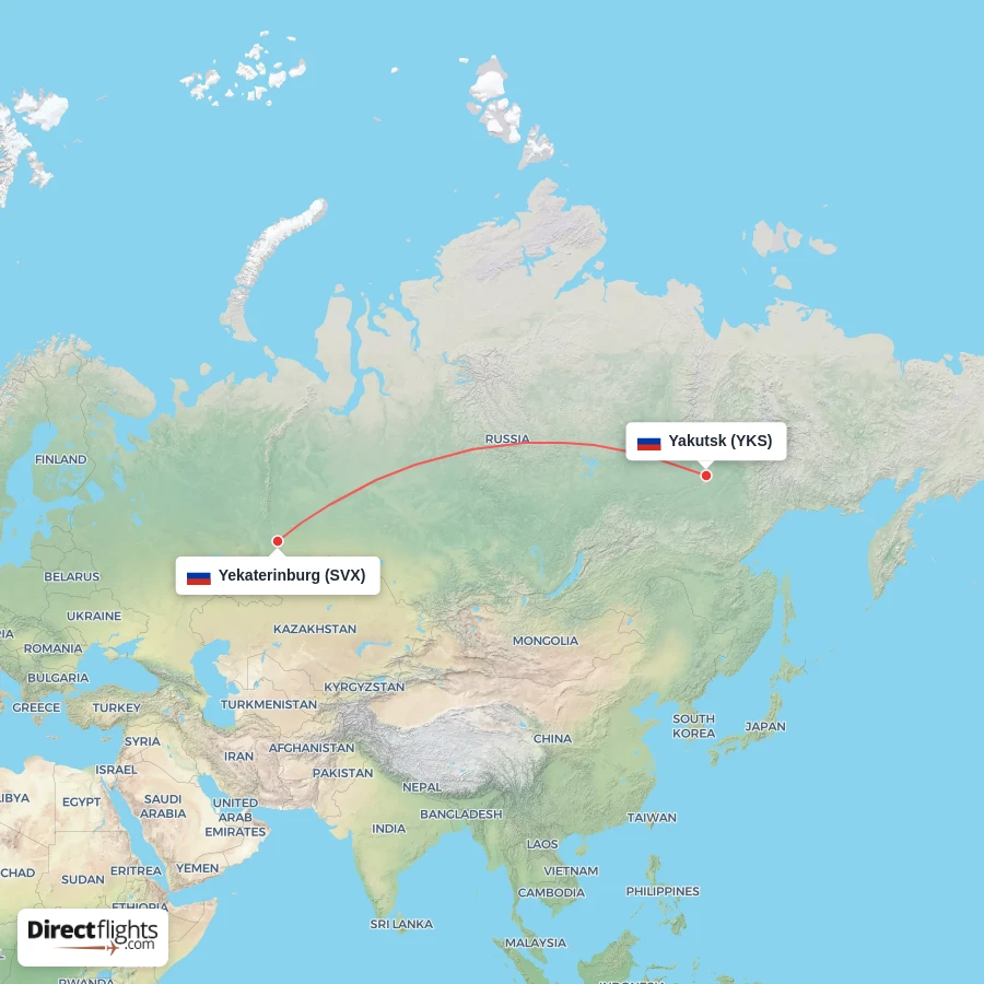 SVX - YKS route map
