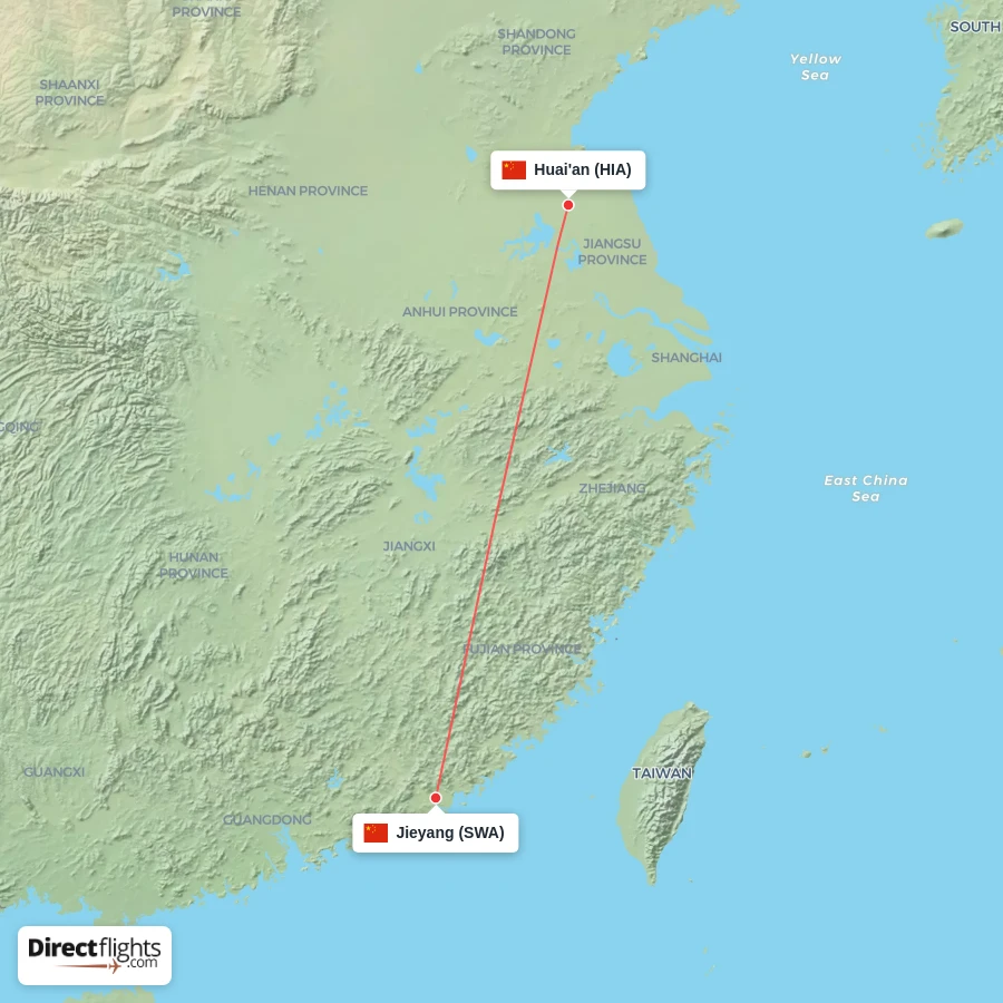 SWA - HIA route map