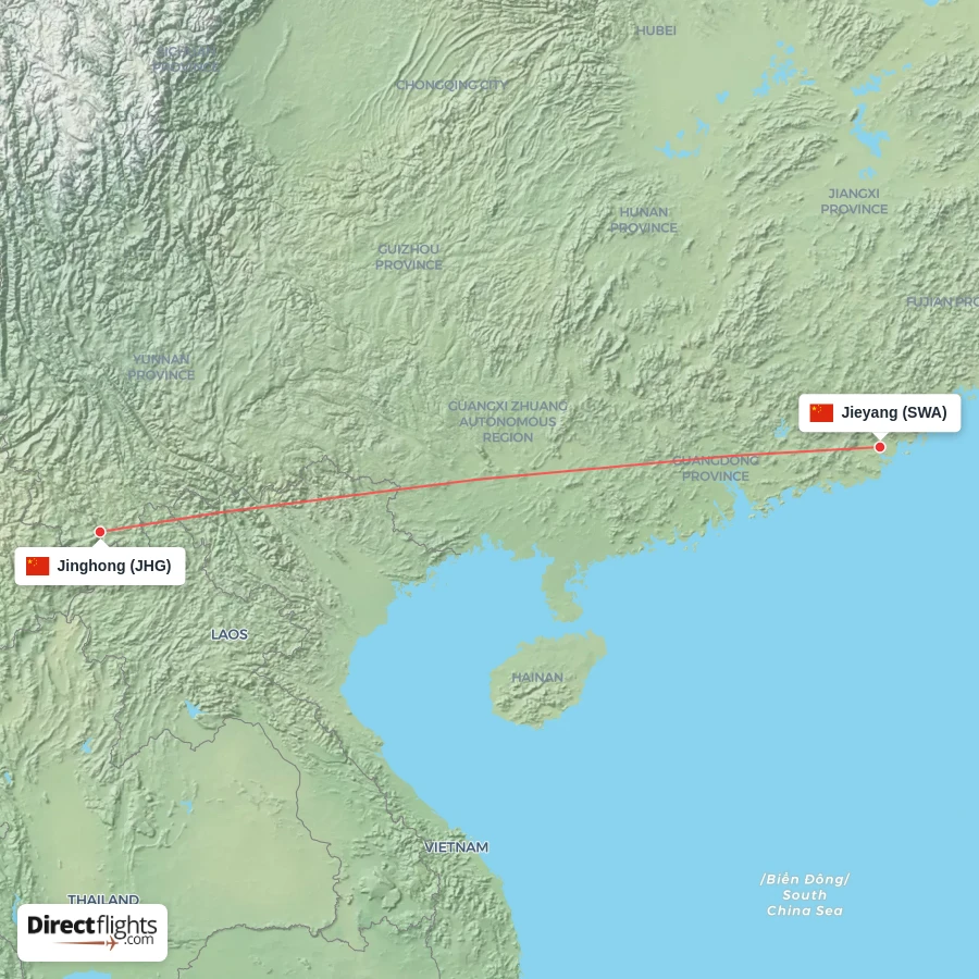 SWA - JHG route map