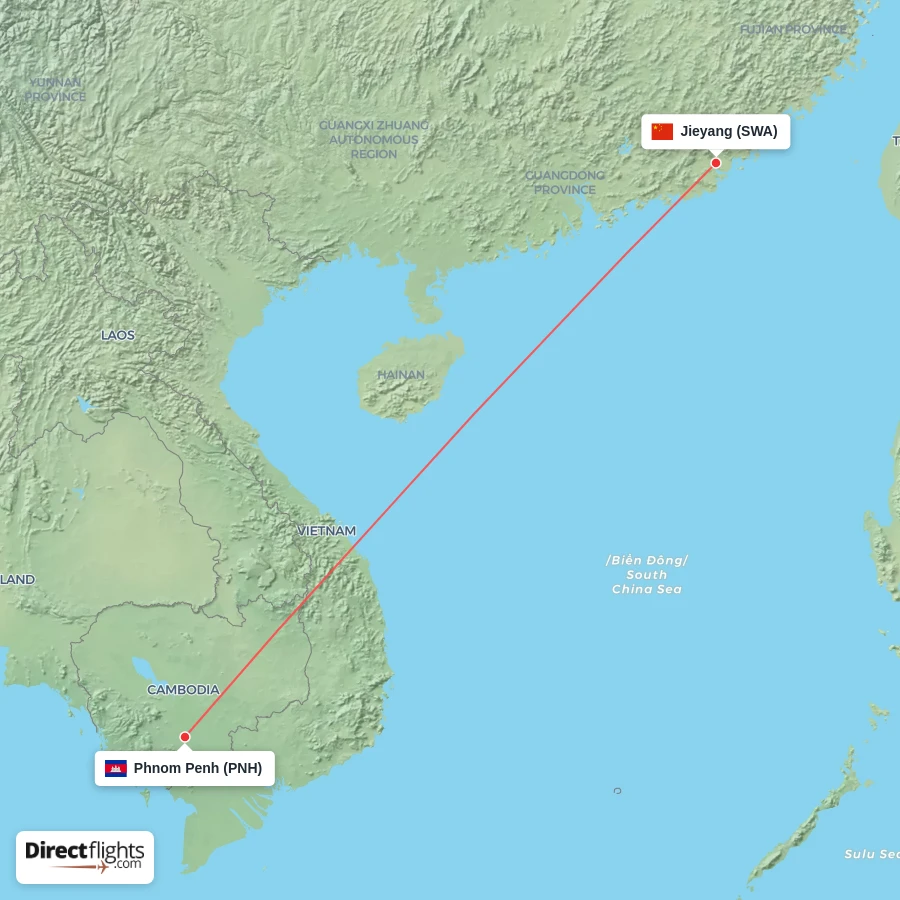 SWA - PNH route map