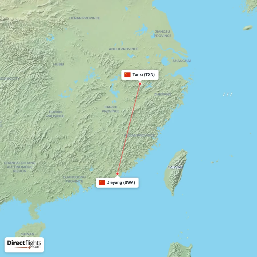 SWA - TXN route map