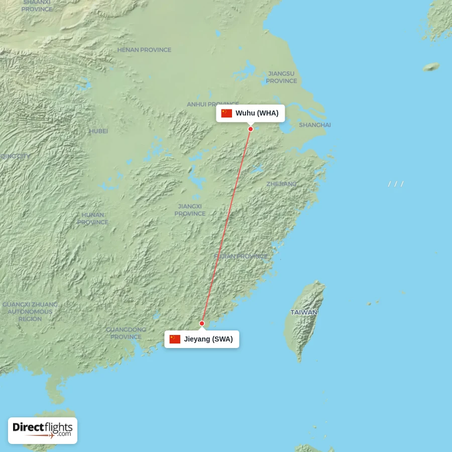 SWA - WHA route map