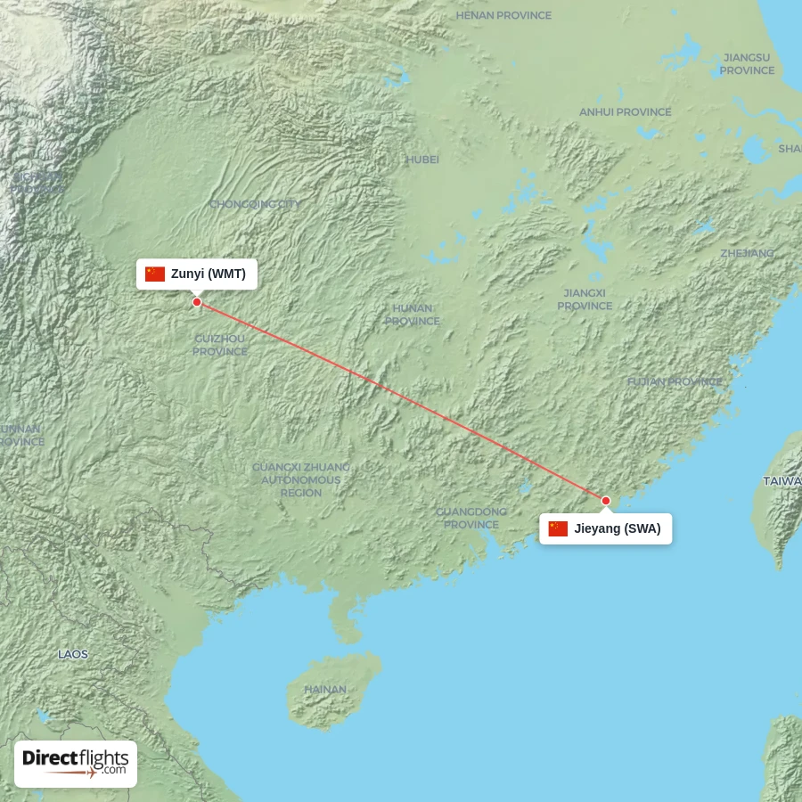 SWA - WMT route map