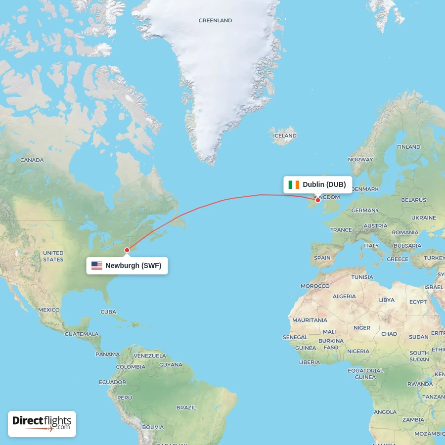 SWF - DUB route map
