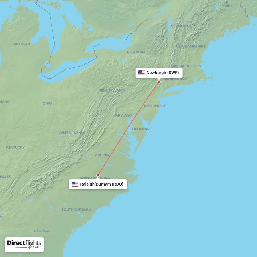 SWF - RDU route map