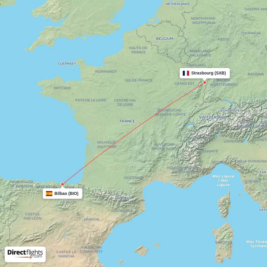 SXB - BIO route map