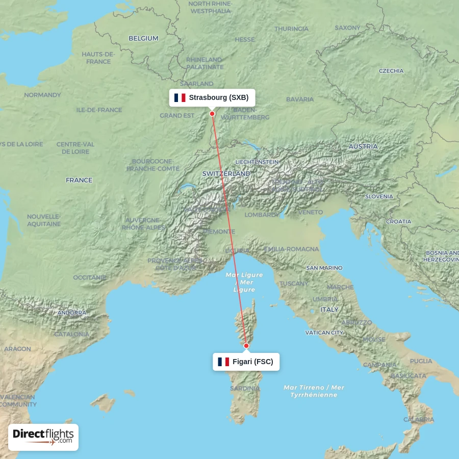 SXB - FSC route map
