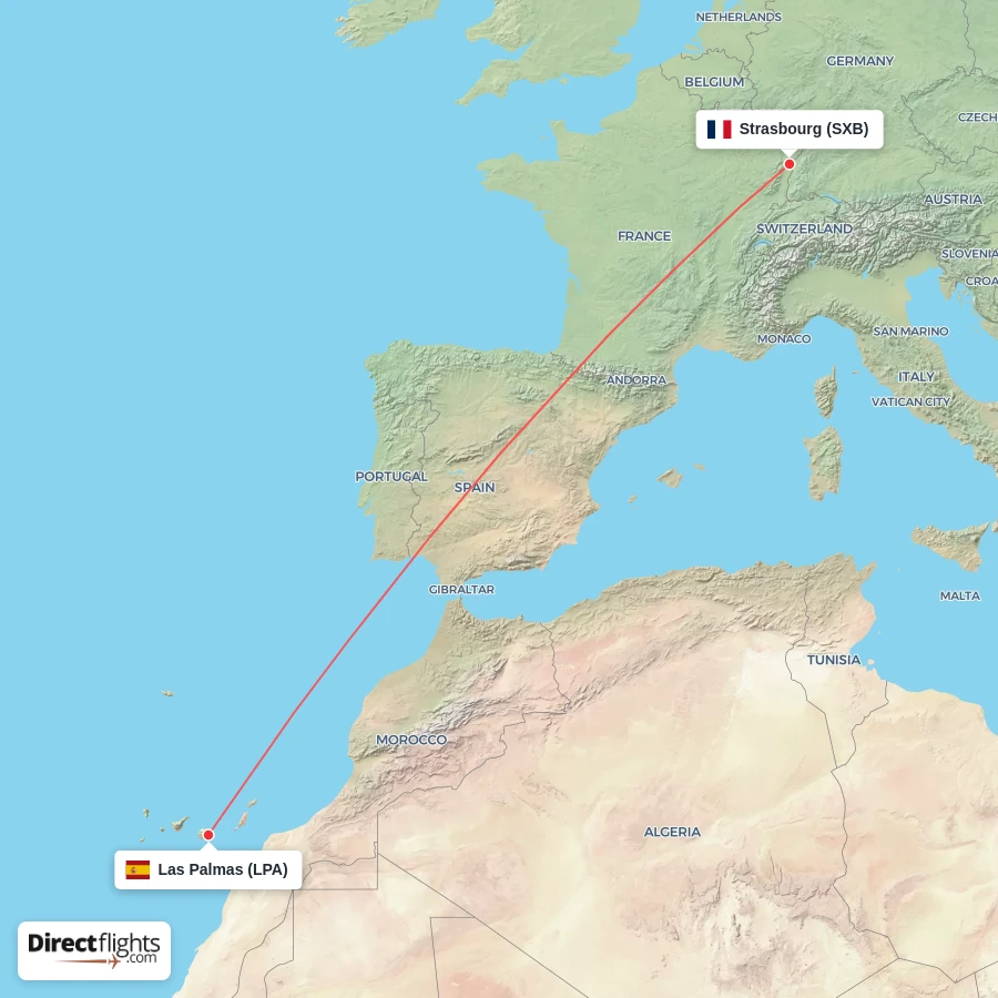 SXB - LPA route map