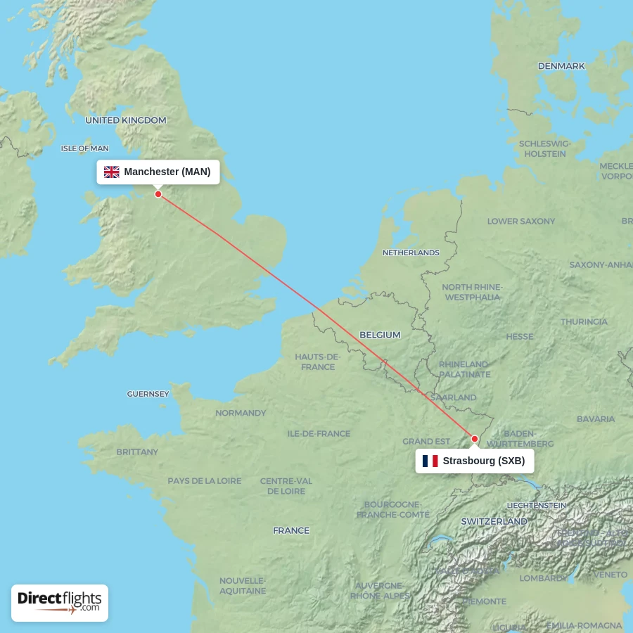 SXB - MAN route map